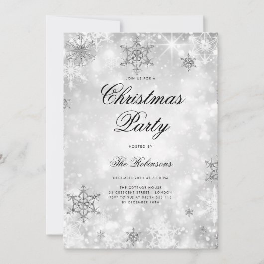 Silver Winter Wonder Vakantie Uitnodigen Programma (Voorkant)