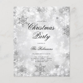 Silver Winter Wonder Vakantie Uitnodigen Programma Flyer