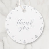 Silver Winter Wonderland Baby shower Dank u Bedankjes Labels (Achterkant)