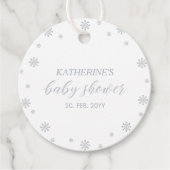 Silver Winter Wonderland Baby shower Dank u Bedankjes Labels (Voorkant)