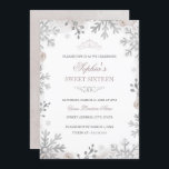 Silver Winter Wonderland Blush Sweet 16th Birthday Kaart<br><div class="desc">Meer moderne Floral Birthday-uitvindingen in de kleine Bayleigh Store!</div>