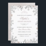 Silver Winter Wonderland Blush Sweet 16th Birthday Kaart<br><div class="desc">Meer moderne Floral Birthday-uitvindingen in de kleine Bayleigh Store!</div>