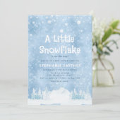Silver Winter Wonderland, Boy Baby shower/Sprinkle Kaart (Staand voorkant)