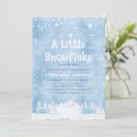 Silver Winter Wonderland, Boy Baby shower/Sprinkle Kaart (Staand voorkant)