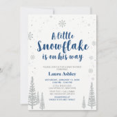 Silver Winter Wonderland, Boy Baby shower/Sprinkle Kaart (Voorkant)