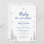Silver Winter Wonderland - Boy Baby Sprinkle Kaart (Voorkant)
