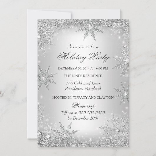 Silver Winter Wonderland Kerstfeestdag 2 Kaart (Voorkant)