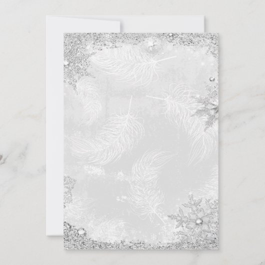 Silver Winter Wonderland Kerstfeestdag A Kaart (Achterkant)