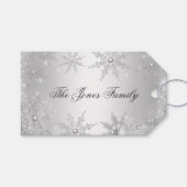 Silver Winter Wonderland Kerstmis Cadeaulabel (Voorkant (Horizontaal))