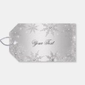 Silver Winter Wonderland Kerstmis Cadeaulabel (Achterkant Horizontaal)