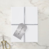 Silver Winter Wonderland Kerstmis Cadeaulabel (Met Touw)