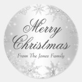 Silver Winter Wonderland Kerstvakantie Sticker (Voorkant)
