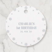 Silver Winter Wonderland Party Bedankt sneeuw veel Bedankjes Labels (Achterkant)