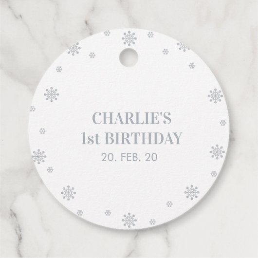 Silver Winter Wonderland Party Bedankt sneeuw veel Bedankjes Labels (Achterkant)