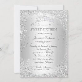 Silver Winter Wonderland Sweet 16 Tiara Kaart