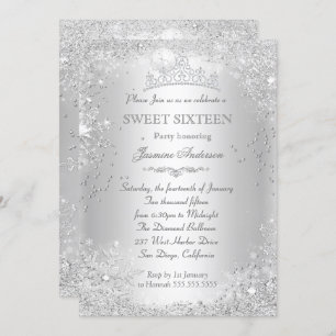 Silver Winter Wonderland Sweet 16 Tiara Kaart