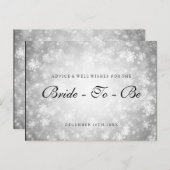Silver Winter Wonderland Vrijgezellenfeest Advies Uitnodiging Briefkaart (Voorkant / Achterkant)