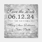 Silver Winter Wonderland Winter Save the Date Magneet (Voorkant)