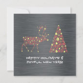 Silver wish card HAPPY HOLIDAYS JOYFUL NEW YEAR Feestdagenkaart (Voorkant)