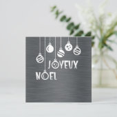 Silver wish card "Joyeux Noel" Feestdagenkaart (Staand voorkant)