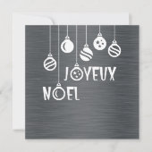 Silver wish card "Joyeux Noel" Feestdagenkaart (Voorkant)
