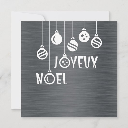 Silver wish card "Joyeux Noel" Feestdagenkaart (Voorkant)