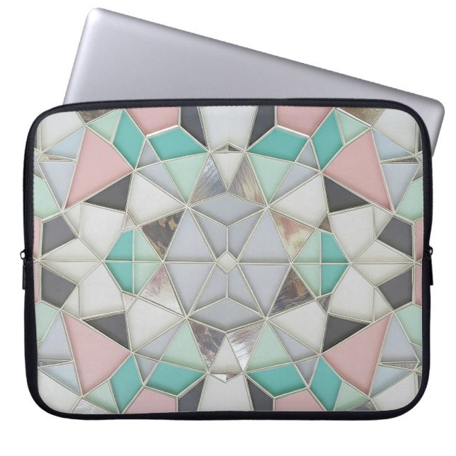 silver with abit of pink laptop sleeve (Voorkant)