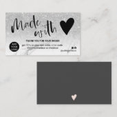 SIlver witte marmer bedankt dat je met liefde hebt Visitekaartje (Voorkant / Achterkant)