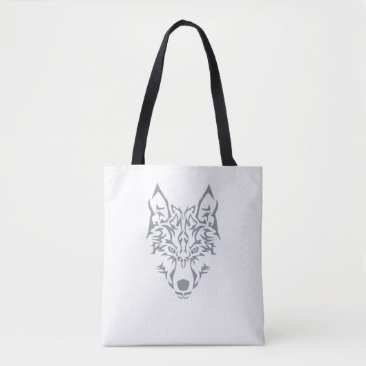 Silver Wolf Spirit Animal Canvas tas (Voorkant)