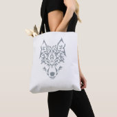Silver Wolf Spirit Animal Canvas tas (Dichtbij)