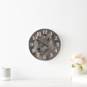 Silver Wolf Wildlife Art Clock Ronde Klok (Huis)