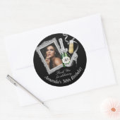 Silver Womens Birthday Hartelijk dank Ronde Sticker (Envelop)