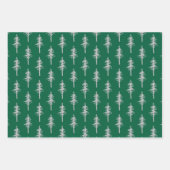 Silver Woodland Pine Tree Forest Green Blue Inpakpapier Vel (Voorkant 2)