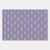 Silver Woodland Pine Tree Forest Mulberry Paars Inpakpapier Vel (Voorkant 2)