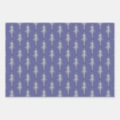 Silver Woodland Pine Tree Forest Mulberry Paars Inpakpapier Vel (Voorkant)