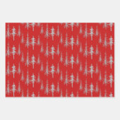 Silver Woodland Scraggly Sparse Spruce Forest Inpakpapier Vel (Voorkant 2)