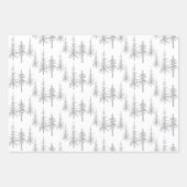 Silver Woodland Scraggly Sparse Spruce Forest Inpakpapier Vel (Voorkant 2)