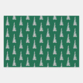 Silver Woodland Spruce Trees Forest Green Inpakpapier Vel (Voorkant)