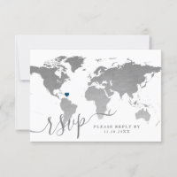 Silver World Travel Map Destination Wedding