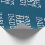 Silver World's Best Papa Vaderdag Glitter Cadeaupapier (Hoek)