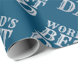 Silver World's beste pap Vaderdag Glitter Cadeaupapier