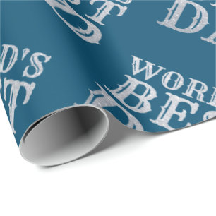 Silver World's beste pap Vaderdag Glitter Cadeaupapier
