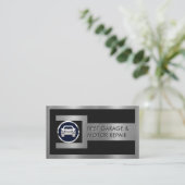 Silver Wrench Frame On Car Nut Logo Visitekaartje (Staand voorkant)