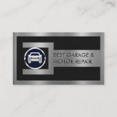 Silver Wrench Frame On Car Nut Logo Visitekaartje (Voorkant)