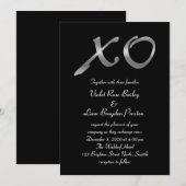 Silver XO's huwelijksuitnodiging Kaart (Voorkant / Achterkant)