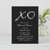 Silver XO's repetitieve uitnodiging (Staand voorkant)