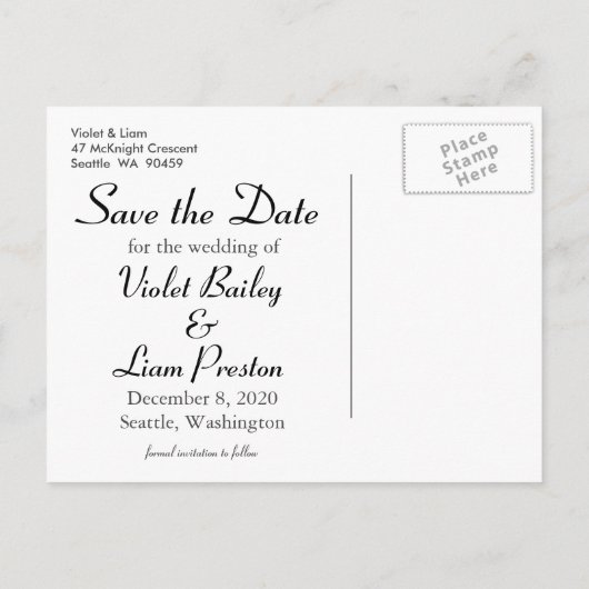 Silver XO's Save the Date Aankondigingskaart (Achterkant)