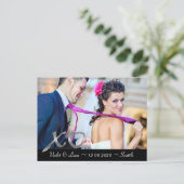Silver XO's Save the Date Aankondigingskaart (Staand voorkant)
