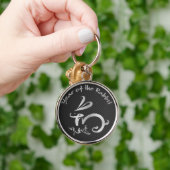 Silver Year of the Rabbit w/ Carbon Fiber Sleutelhanger (Hand)