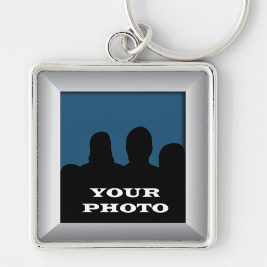Silver Your Photo Lijst Premium Sleutelhanger (Voorkant)